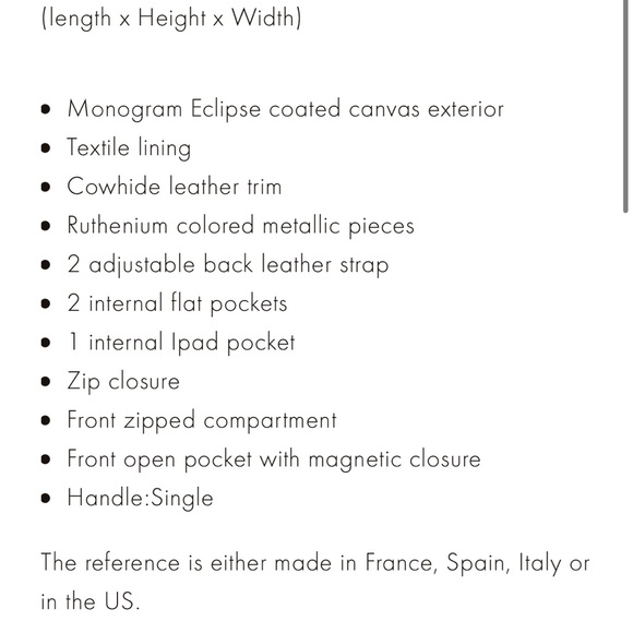 Louis Vuitton Discovery Backpack in Monogram Eclipse. Used 3 times still perfect - Picture 5 of 5